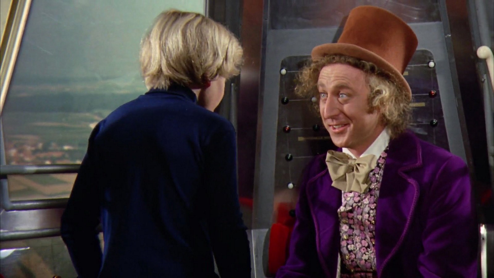 Willy Wonka and Charlie on the Great Glass Elevator